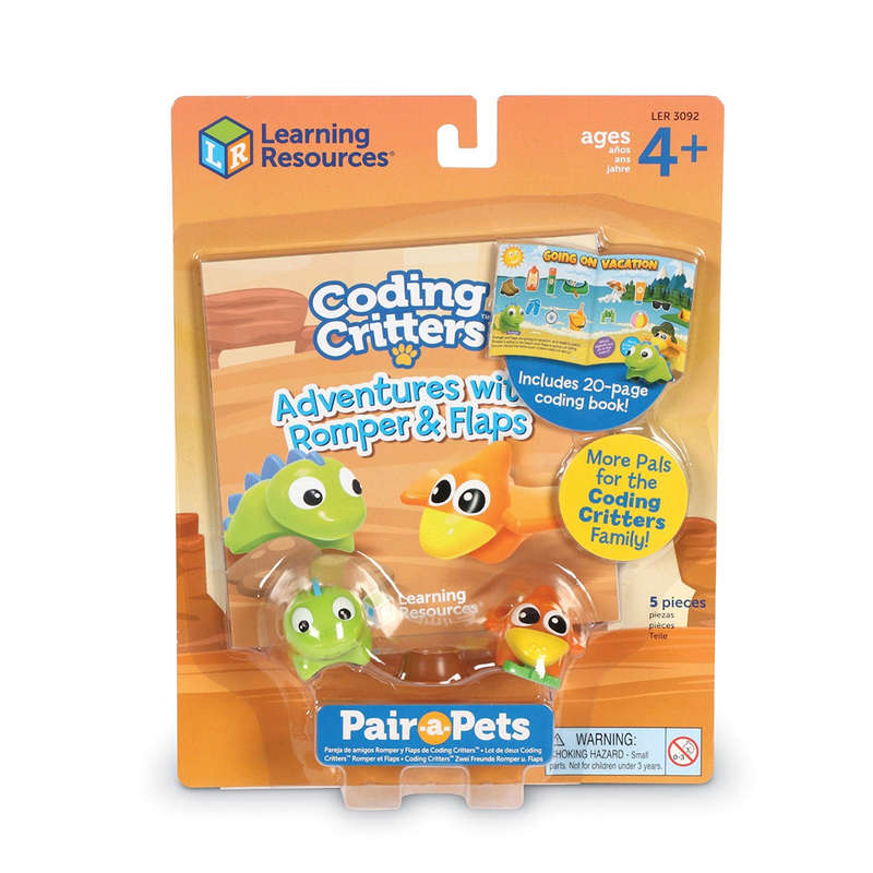 Learning Resources - Coding Critters Pair-A-Pets Adventures with Romper & Flaps- Clearance Stock