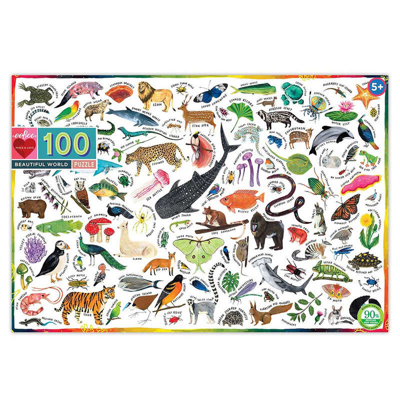eeBoo Beautiful World 100pc Puzzle- Clearance Stock