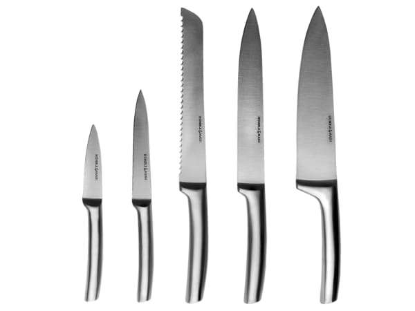 Humble & Mash 5 Piece Stainless Steel Knife Block Set - HMSSKNBL