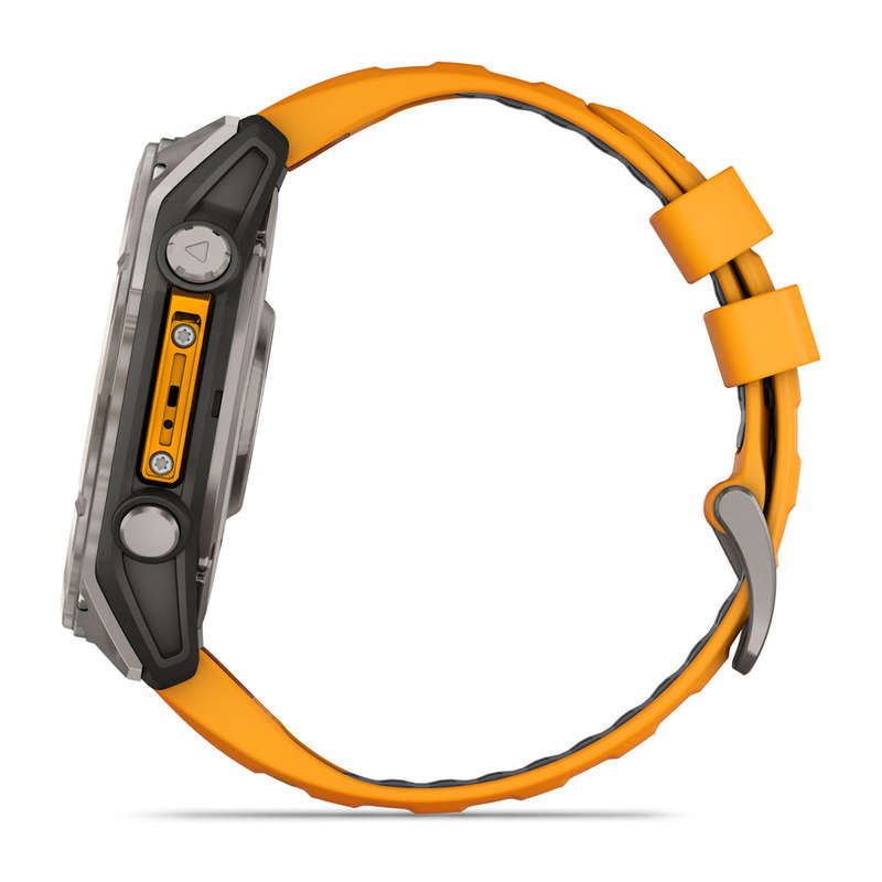 Garmin Fenix 8 (51mm, AMOLED) - Sapphire, Titanium with Spark Orange/Graphite Silicone Band