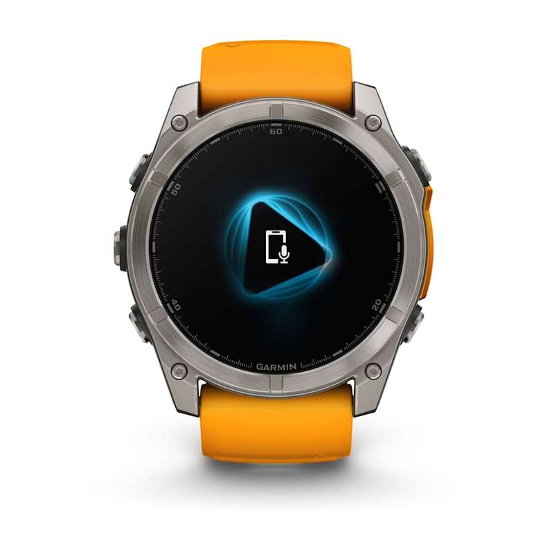 Garmin Fenix 8 (51mm, AMOLED) - Sapphire, Titanium with Spark Orange/Graphite Silicone Band