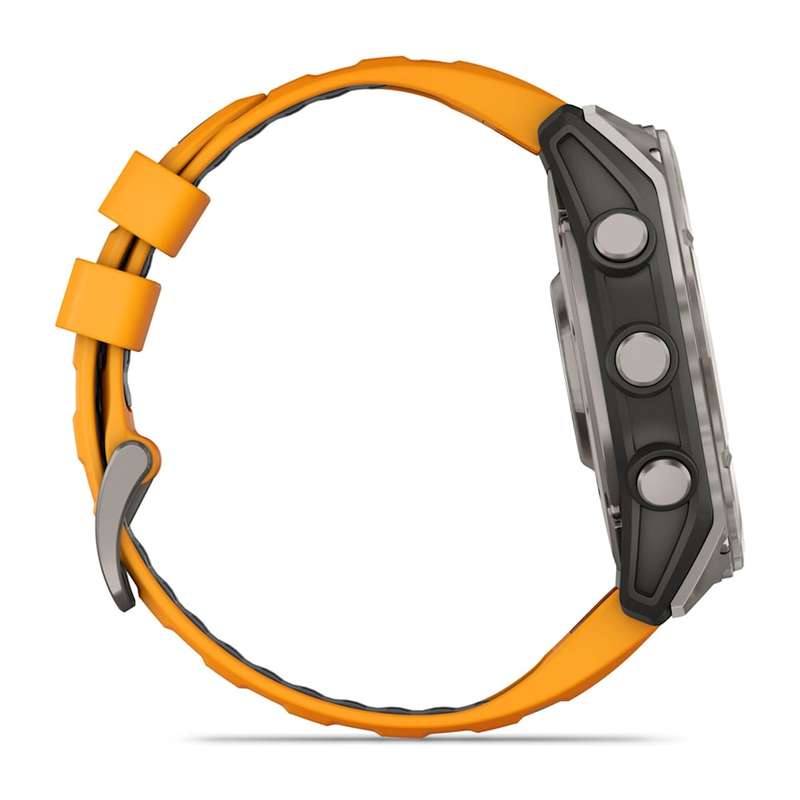 Garmin Fenix 8 (51mm, AMOLED) - Sapphire, Titanium with Spark Orange/Graphite Silicone Band