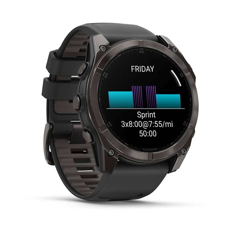 Garmin Fenix 8 (51mm, AMOLED) - Sapphire, Carbon Gray DLC Titanium with Black/Pebble Gray Silicone
