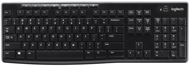 Black wireless full-size keyboard