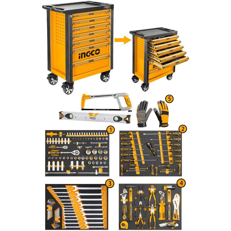 TOOL TROLLEY 162 PIECE (INDUSTRIAL)