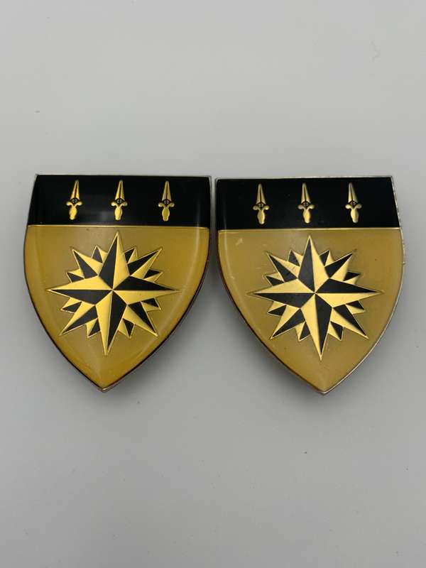 1 Recce Regt Metal Shoulder Flash Pair