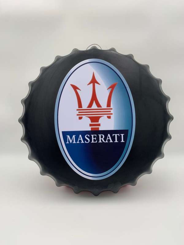 Large Reproduction Maserati Tin Sign