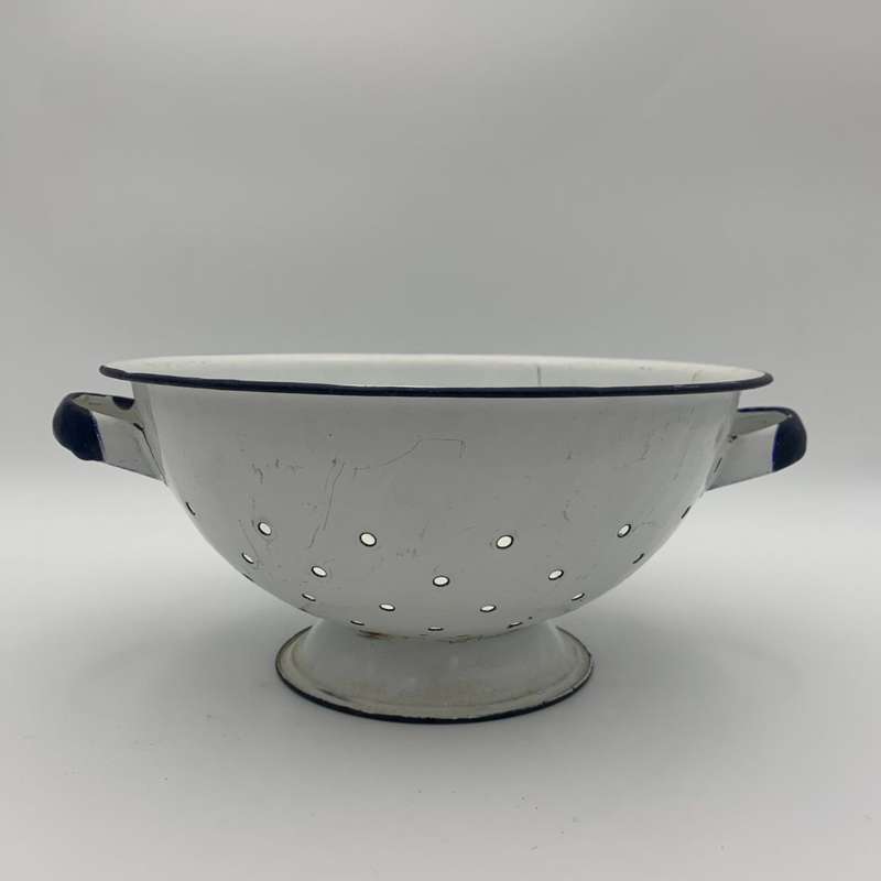White Enamel Colander