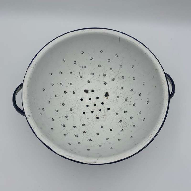 White Enamel Colander