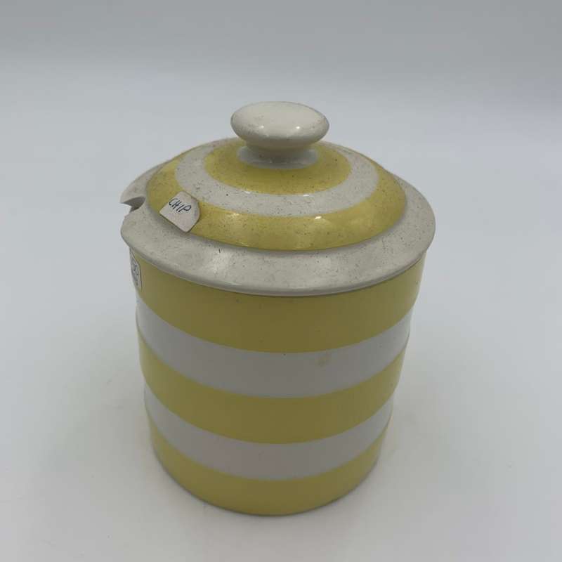 Cornishware Yellow Sugar Bowl (Cracked)