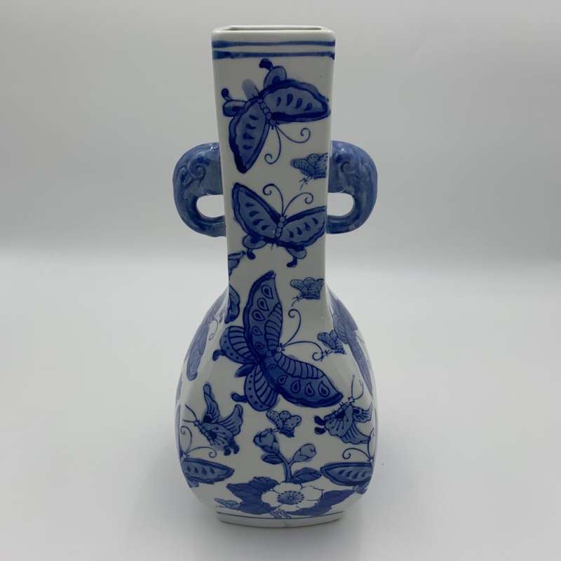 Blue Butterfly Chinese Vase