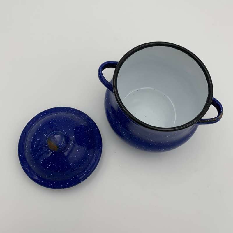 Blue Enamel Sugar Bowl