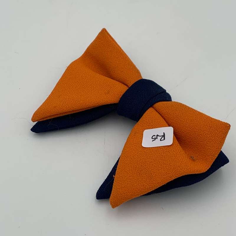 Orange and Navy Bow Tie
