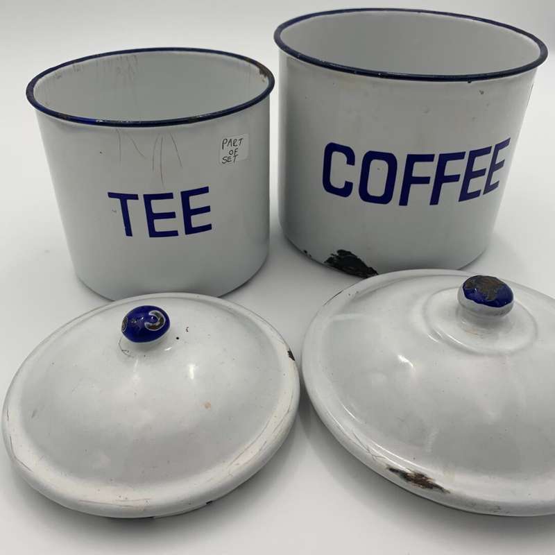 Enamel Coffee and Tea Set