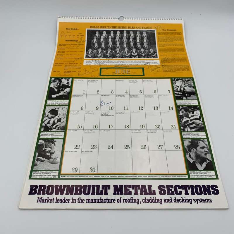 Springbok Centenary Commemorative Calendar 1891-1991