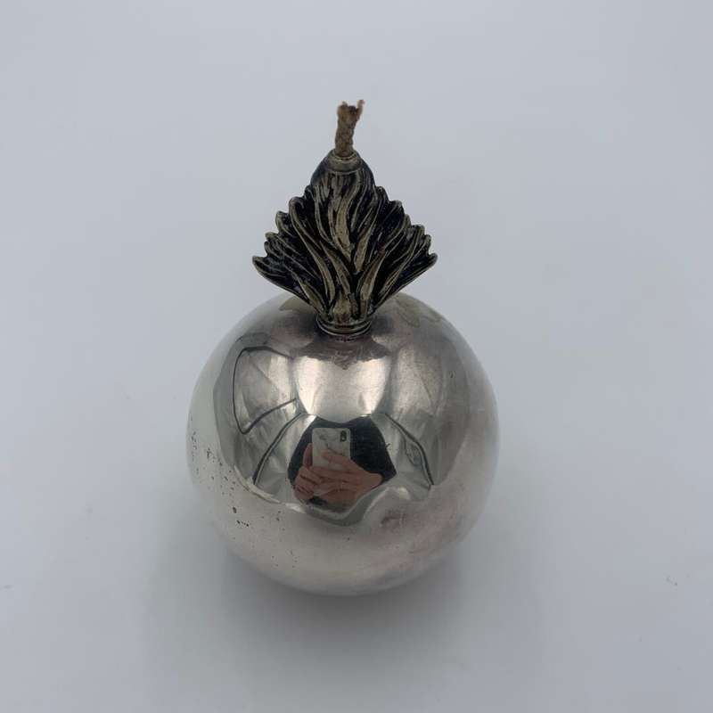 Large Round Silver Table Lighter