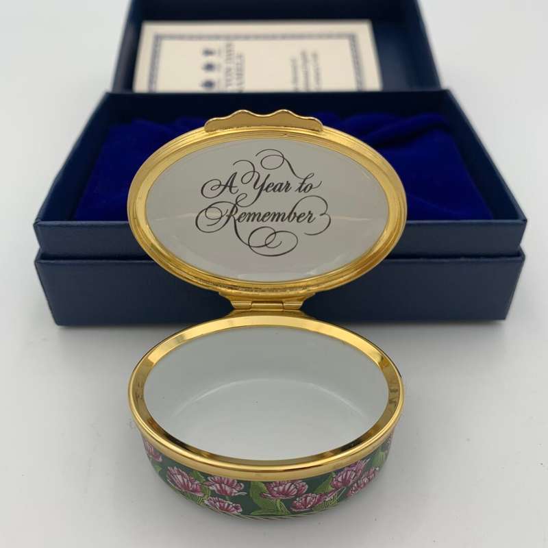 Halcyon Days Enamel 1999 Trinket Box