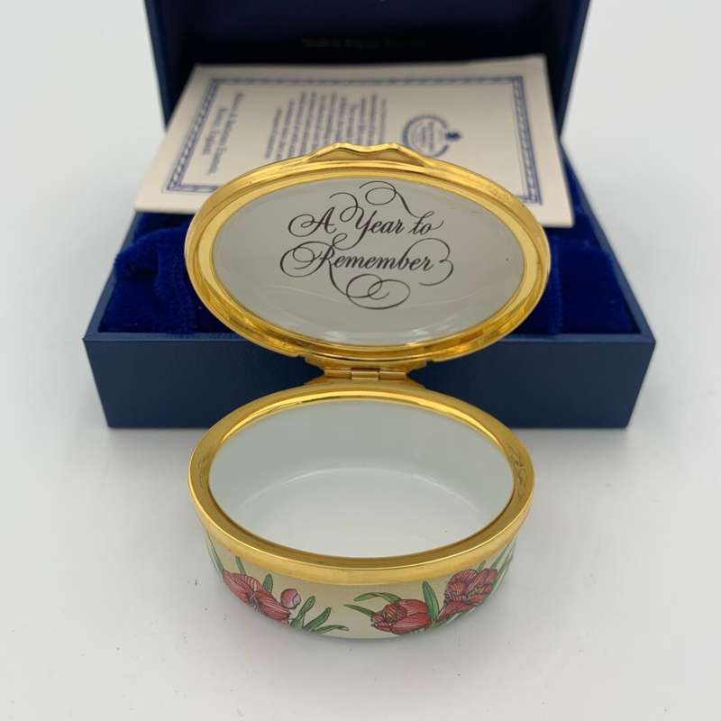 Halcyon Days Enamel 2002 Trinket Box