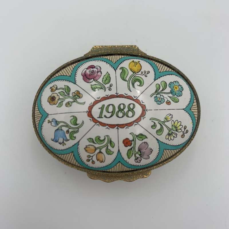 Halcyon Days Enamel 1988 Trinket Box
