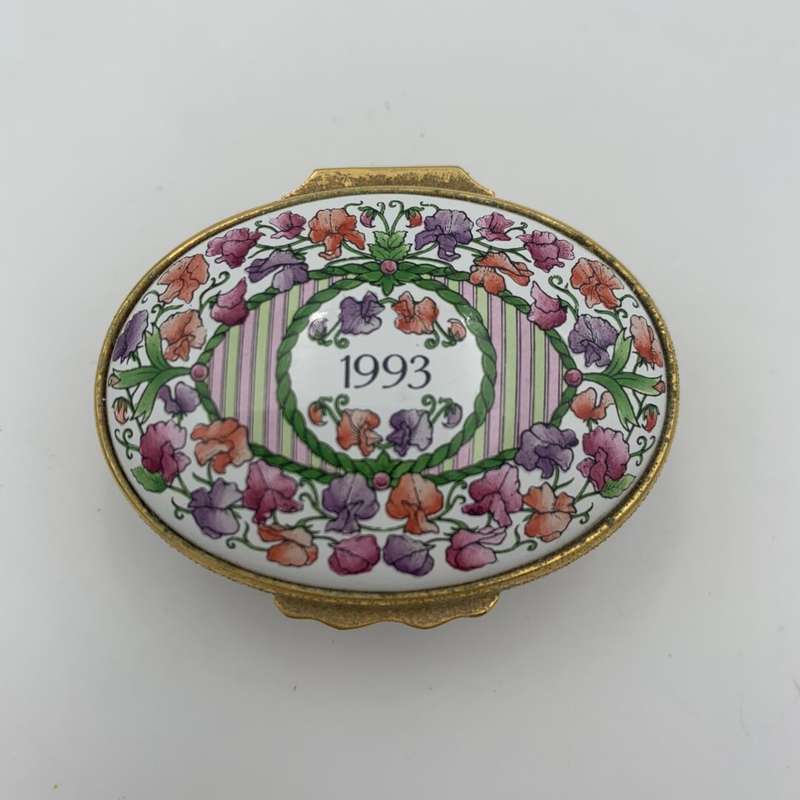 Halcyon Days Enamel 1993 Trinket Box