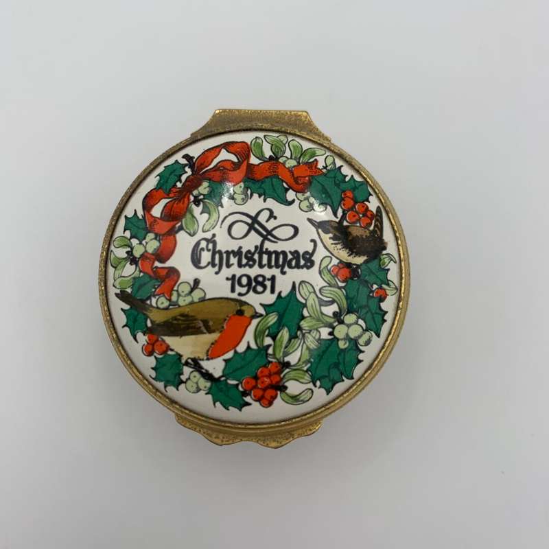 Halcyon Days Enamel "Chrisman 1981" Trinket Box