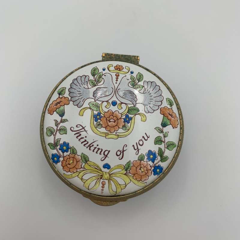 Standfordshire Enamel "Thinking of You" Trinket Box