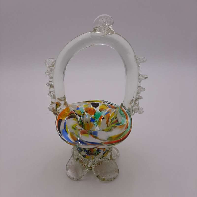 Multicoloured Glass Bon Bon Basket