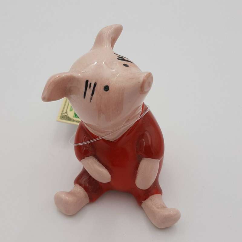 "Beswick" Pig with Red Top Figurine
