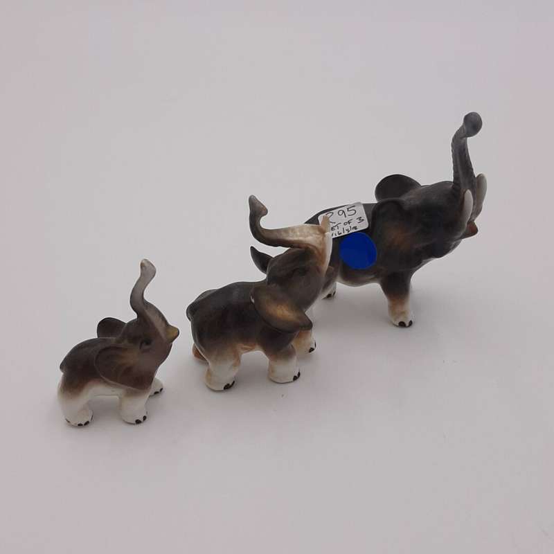 Set of Three Elephant Figurines