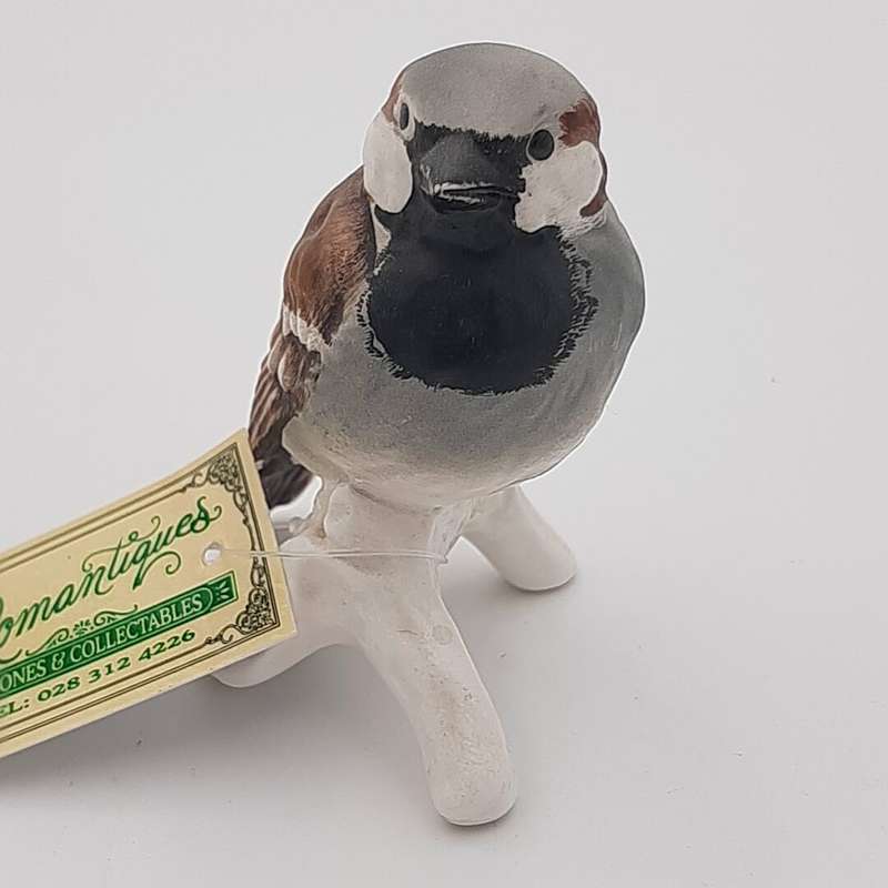 "Goebel" Grey and Brown Bird on White Branch Hummel Sparrow Figurine