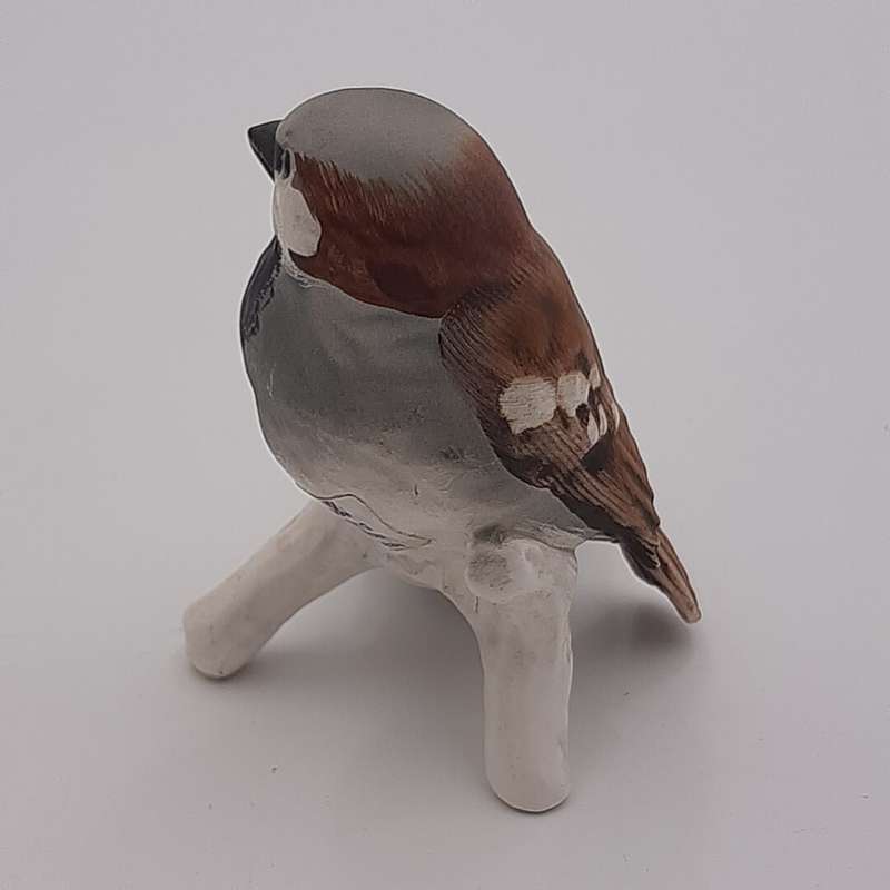 "Goebel" Grey and Brown Bird on White Branch Hummel Sparrow Figurine