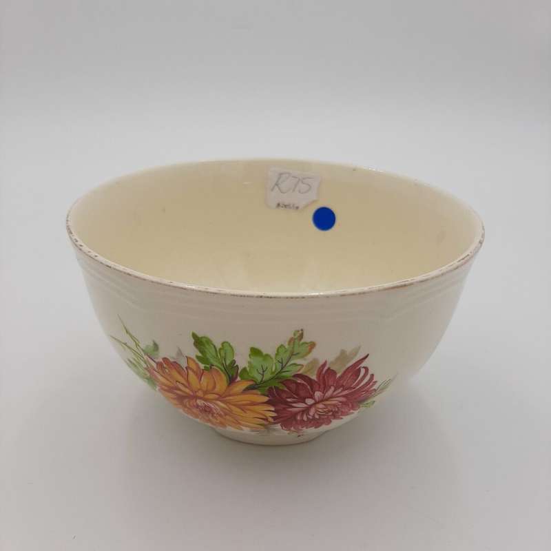 "Alfred Meakin" Small Beige Bowl with Orange and Pink Flowers
