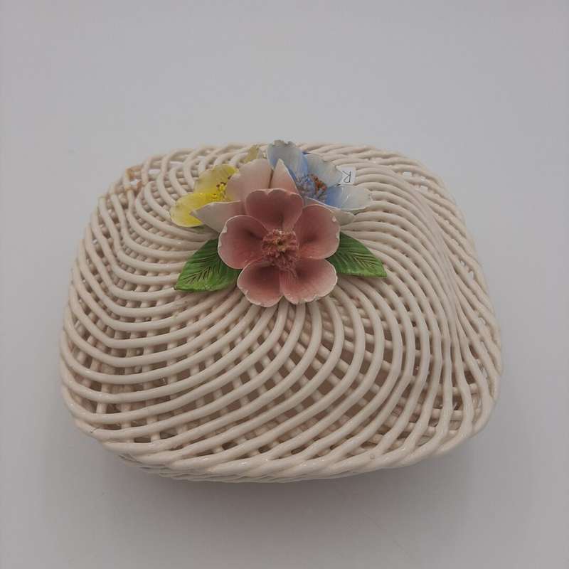Beige Bowl Made in Spain with Flower Handle