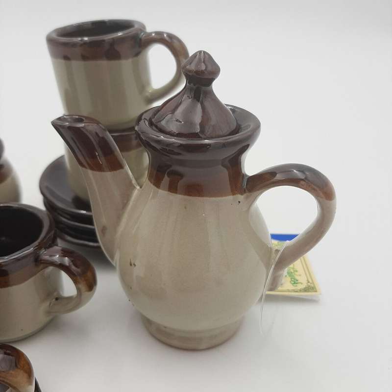 12 Piece Childrens Brown Tea Set