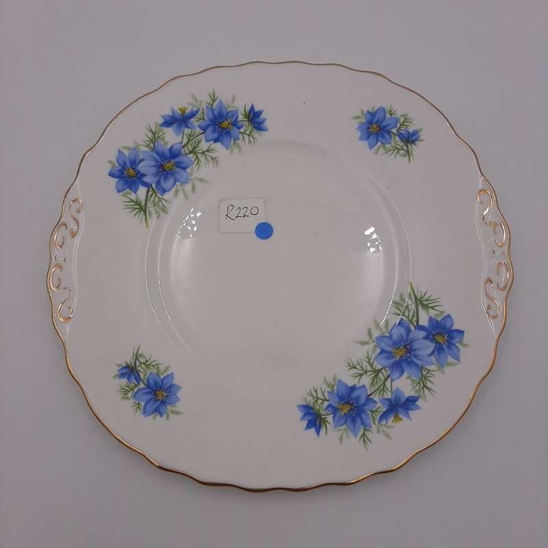 "Colclough" Cake Plate with Blue Flowers