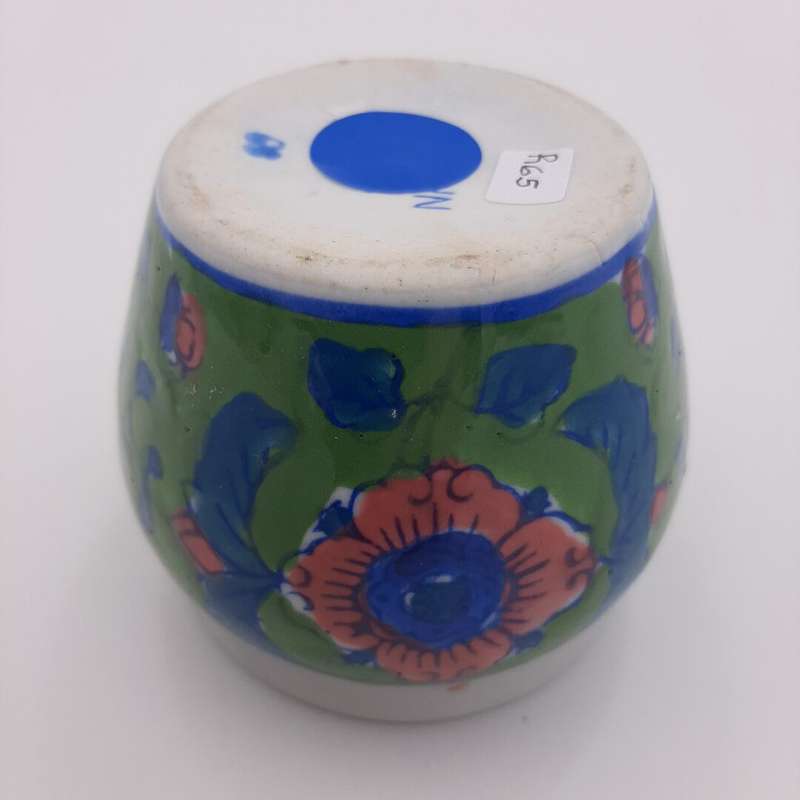 Small Green Vase With Flowers
