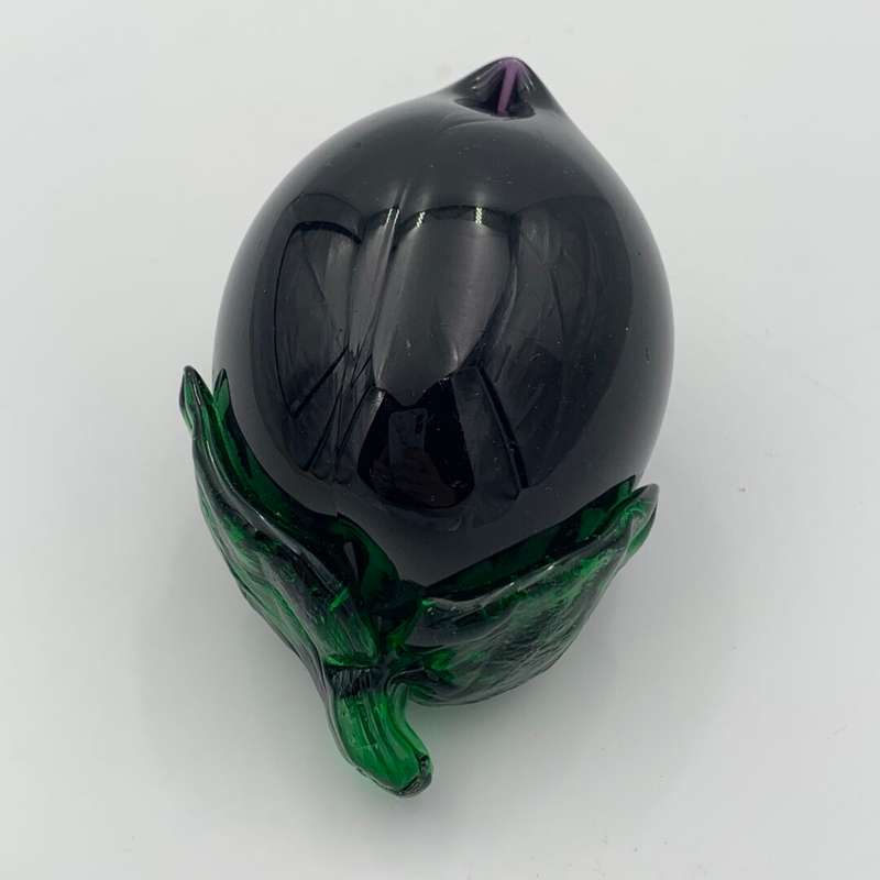 Blown Glass Purple Eggplant
