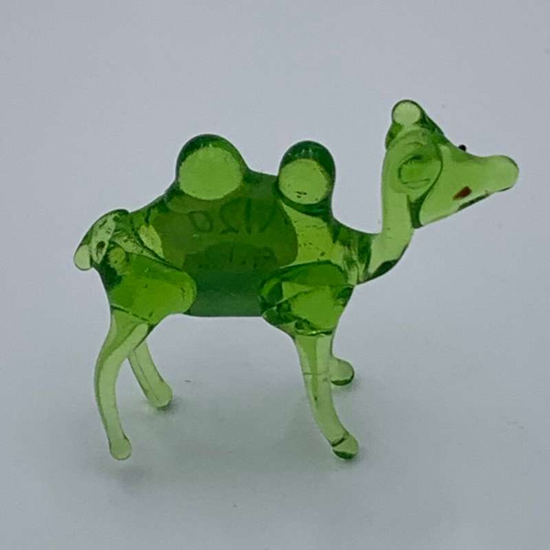 Miniature Green Glass Camel