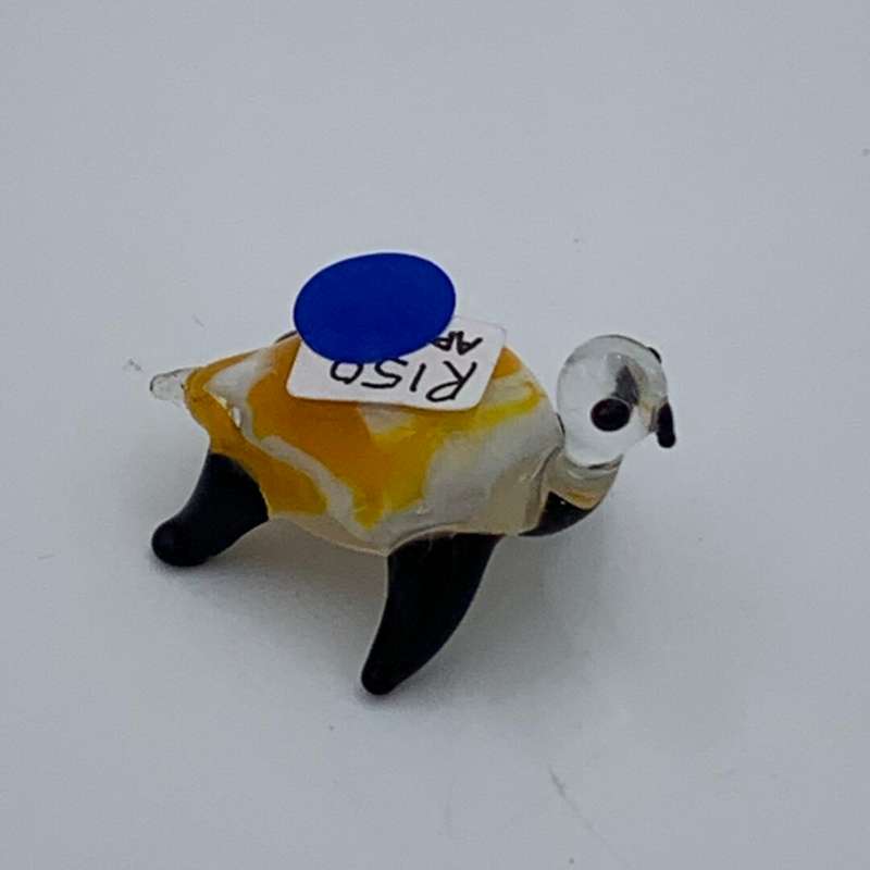 Miniature Orange Glass Tortoise with Black Legs