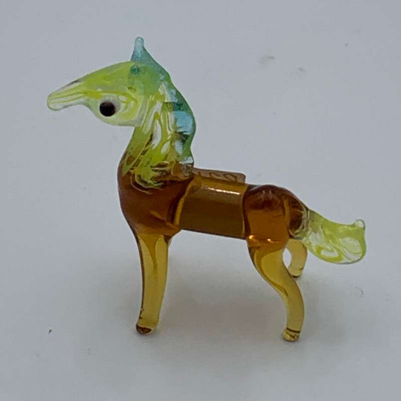 Miniature Orange Class Horse with Yellow Head and Tail