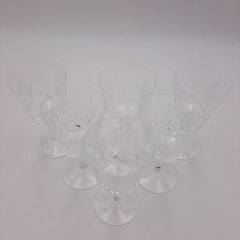 6 White Wine Crystal Glasses