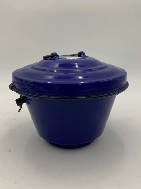 Blue Enamel Pudding Pot