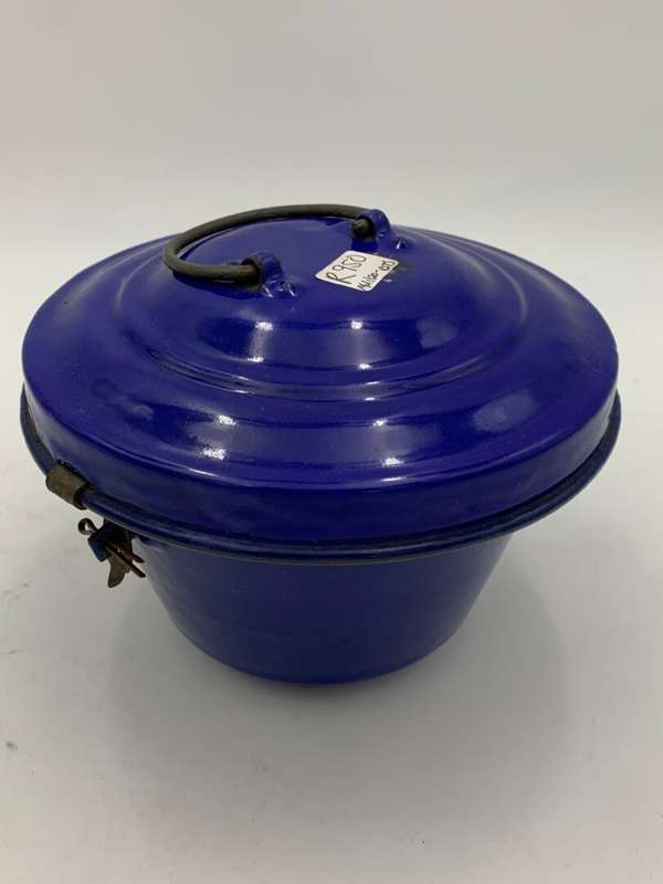 Blue Enamel Pudding Pot