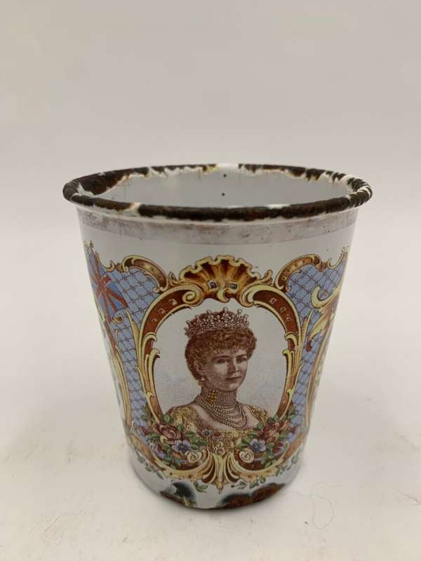 King George V Queen Mary 1911 Coronation Enamel Cup