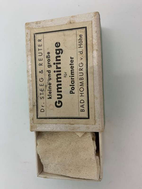 Vintage Dr Steeg & Reuter Medical Box Gummiringe for Polarimeter
