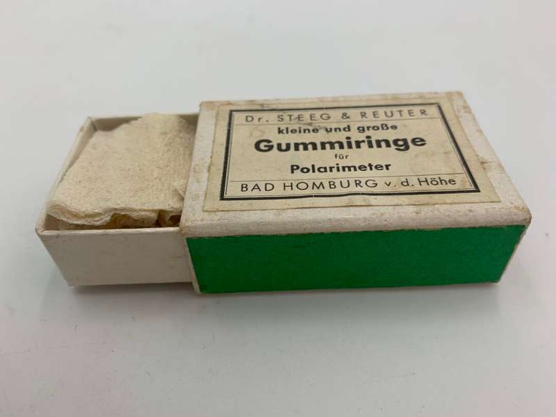 Vintage Dr Steeg & Reuter Medical Box Gummiringe for Polarimeter
