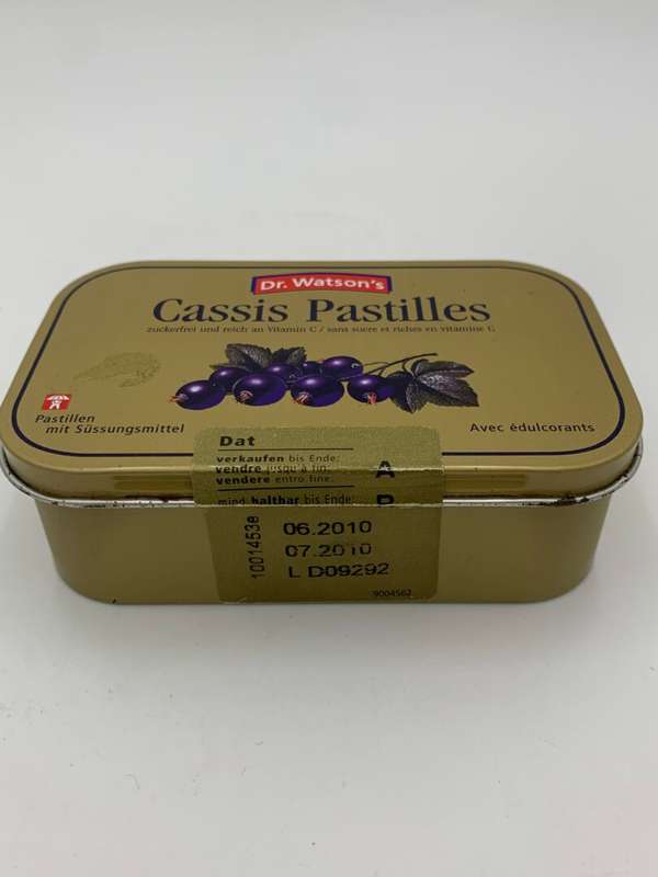 Vintage Dr Wastons Pastilles Cassis Lozenges Tin