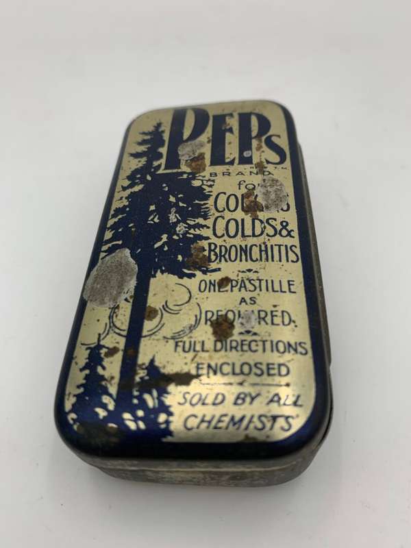 Vintage Peps Cold and Flu Logenges Tin