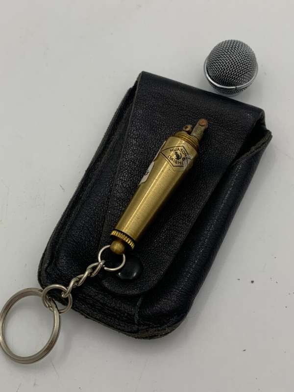 Vintage Gold Microphone Lighter - Working. Bag Included