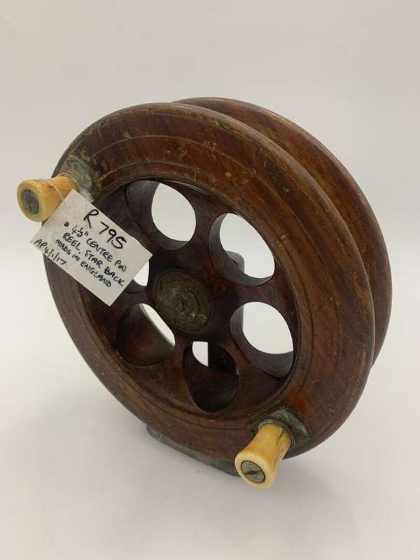 Antique 6 Inch Centre Pin Fishing Reel Star back Made in England